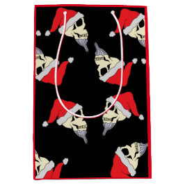 Juli-Döskallar med Santa Hats Gift Bag Black