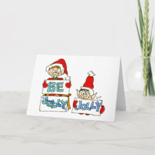 Juli Elf, tecknad: Var Jelly Jolly Card Helgkort