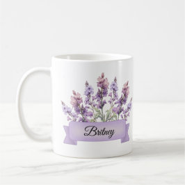 Juli Flower Personlig Larkspur Kaffemugg