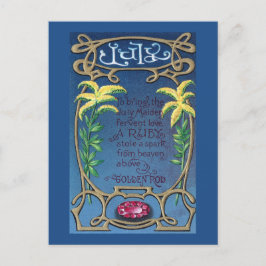 Juli Födelsedag Rubin och Goldenrod Vykort