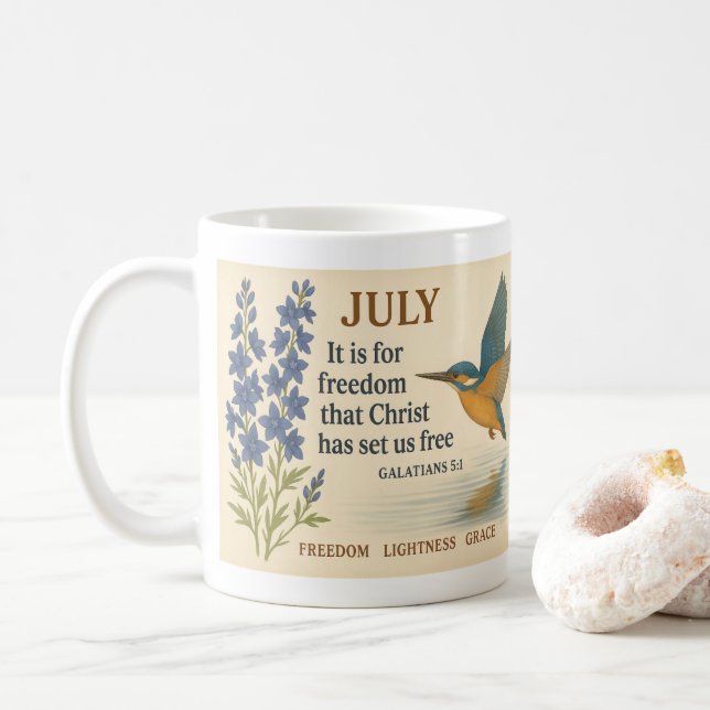 Juli Frihet Inspirerande Kolibri  Kaffemugg (Med munk)