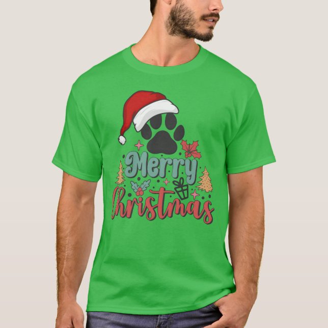 Juli God jul för julafton Hund T Shirt (Framsida)