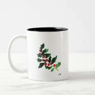 Juli grönt Festive Water vintage Holly Två-Tonad Mugg