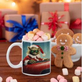Juli Grönt Goblin #8 som kör en röd sportbil Kaffemugg