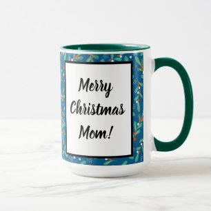 Juli-Gröntar med Holly Berries Blue White Mugg