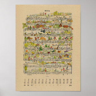 Juli Happy Notes Kalender 2022 Affisch