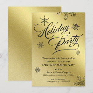 Juli Helgdag Cocktail Party Faux Gold Foil Inbjudningar