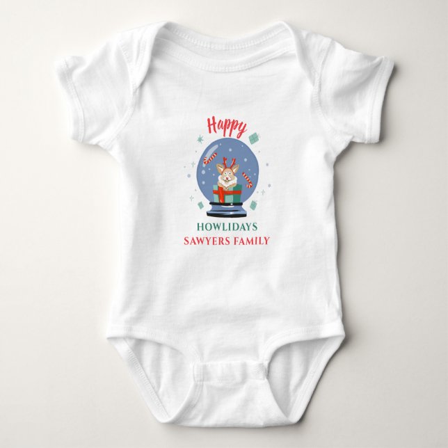 Juli-Helgdag familj matchar Hund Howlidays T Shirt (Framsida)