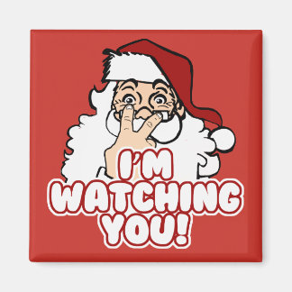 Juli-Helgdag | Funny Santa tittar på dig Magnet