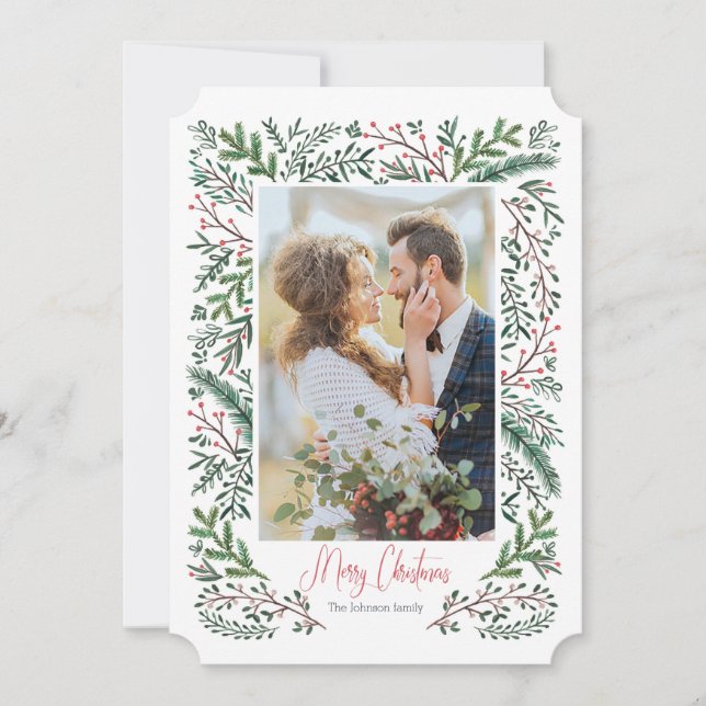 Juli-Helgdag | GRÄS TRÄD RAM | Fotokort Julkort (Framsida)