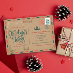 Juli-Helgdag - inbjudan till vykort<br><div class="desc">Jul Helgdag Winter Party Rustic Office Corporate Postcard-inbjudan</div>