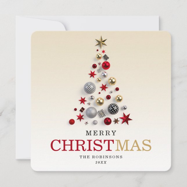 Juli-Helgdag | Julafton Träd Corporate Family Julkort (Framsida)