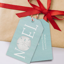 Juli Helgdag Noel Cute Typography Sand Dollar Presentetikett