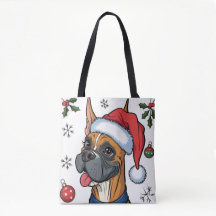 Juli-Helgdag Santa Hund Boxer Tote Bag