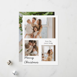 Juli helgdagar Modern typografi trefoto Julkort