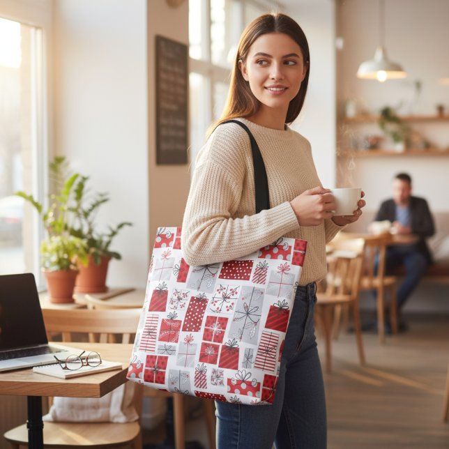 Juli-Helgdagar Röda Silver-moderna gåvor Tygkasse (Skapare uppladdad)