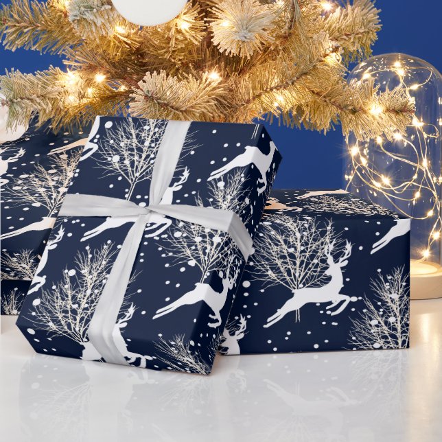 Juli-Hjorten för skogsområden - DIY Background Fär Presentpapper (Helgdagar)