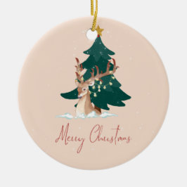 Juli-hjorten Julgransprydnad Keramik