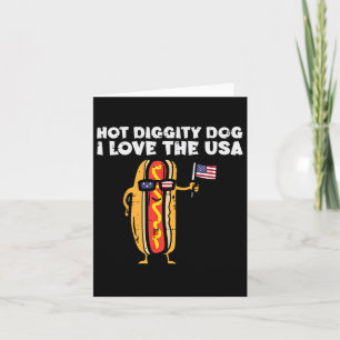 Juli Hund Hund Hot Diggity Dog Patriotiska Kvinnor Kort