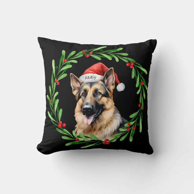 Juli Hund Tyska shepherd Santa Kudde (Framsida)