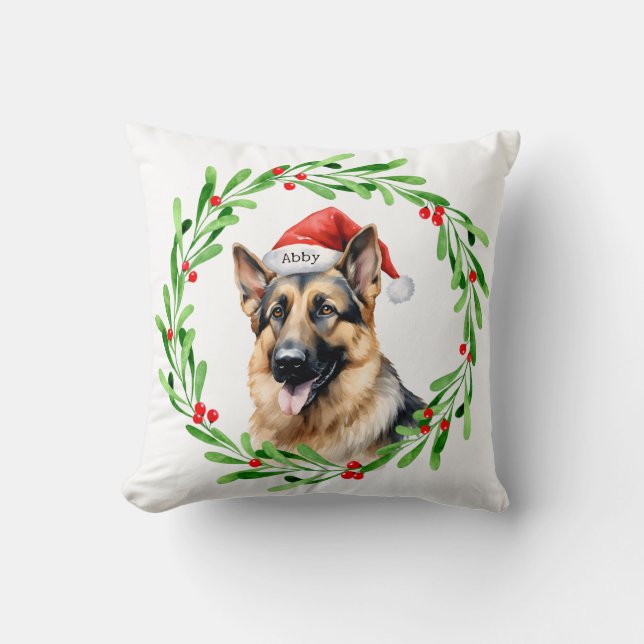 Juli Hund Tyska shepherd Santa Kudde (Framsida)