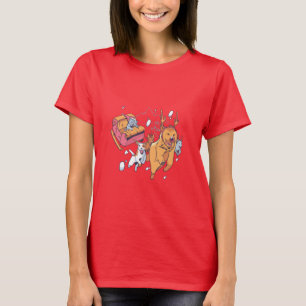 Juli Hundar och Kat Sled T Shirt