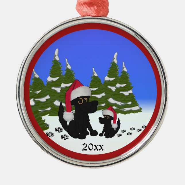 Juli Hundar, personliga prydnadsföremål Julgransprydnad Metall (Framsidan)