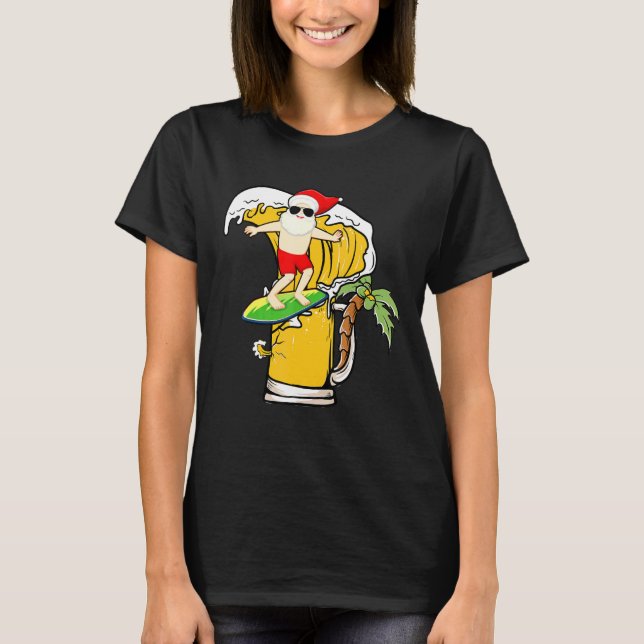 Juli i juli: Surfing Beer Glass T Shirt (Framsida)