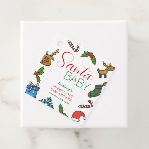 Juli i Santa Baby Könsneutrala babyskor Gåvor Etiketter