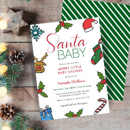 Juli i Santa Baby Könsneutrala babyskor Inbjudningar