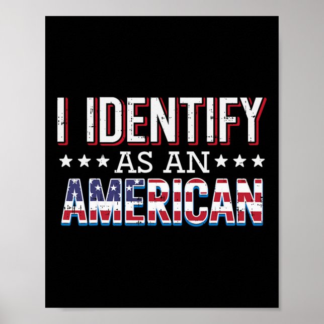 Juli identifierar jag som amerikansk Flagga Patrio Poster (Framsidan)