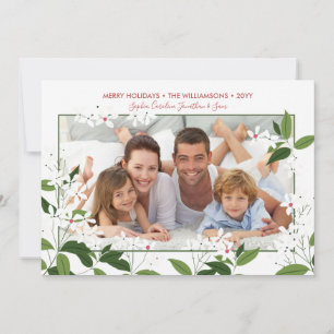 Juli Jasmine Flowers-familjfoto Julkort