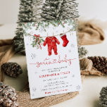 Juli jul - inbjudan till juljusknappen i Santa Bab<br><div class="desc">Inbjudan till Santa Baby Shower</div>