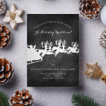 Juli-Julfest för Rustic Company Inbjudningar<br><div class="desc">Silver-renar som slickar med Jultomten på svart kritbakgrund gör att perfekt Helgdag Company inbjuder till en kvällsövning i firande. Anpassade text framtill och eventuellt bakåt.</div>