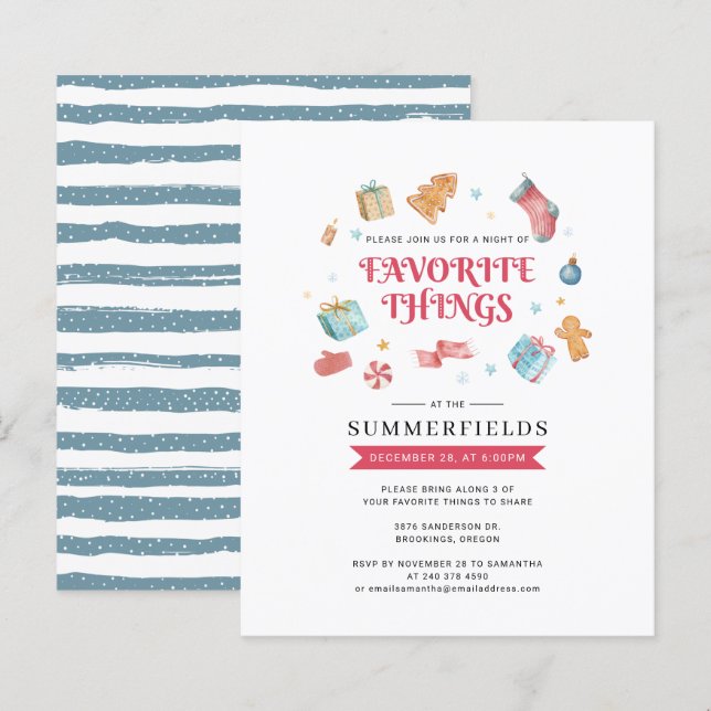 Juli-Julfesten - inbjudan till Sak-favoriter (Fram/baksida)