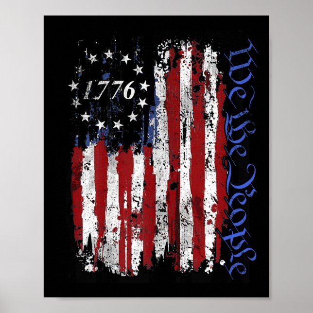 Juli-Juli-Borgen, 1776 USA flagga-fikonen Poster (Framsidan)