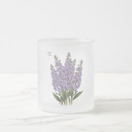 Juli Larkspur Bloom - Personlig Birthday Gift Frostad Glasmugg
