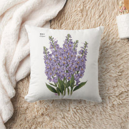Juli Larkspur Bloom - Personlig Birthday Gift Kudde