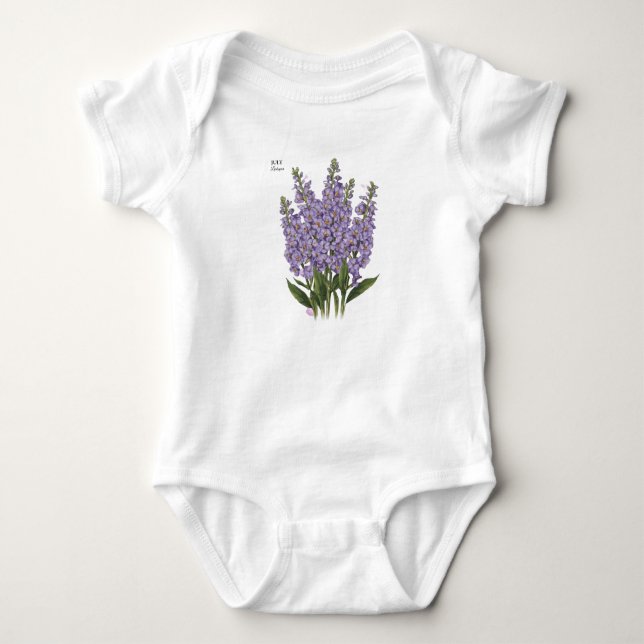 Juli Larkspur Bloom - Personlig Birthday Gift T Shirt (Framsida)