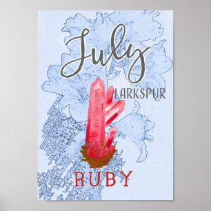 Juli Larkspur och Ruby Birthday Poster