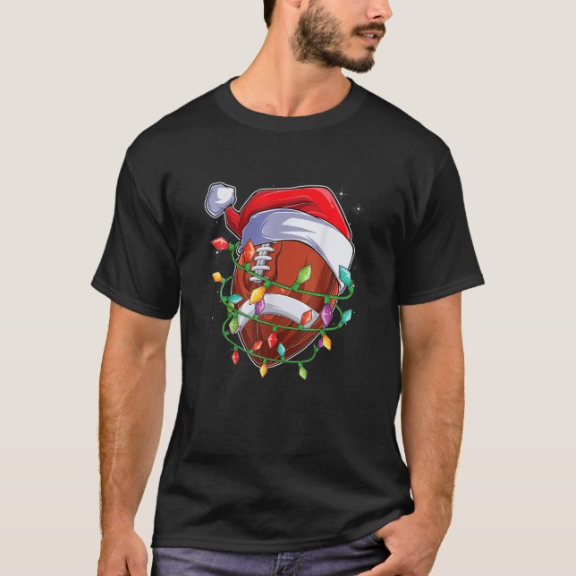 Juli-Ljus-sport Julafton Santa Hat Mer T Shirt (Framsida)
