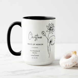 Juli Maid of honor Vatten Lily Birth Flower Mugg