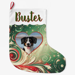 Juli med alla foton, personer eller sällskapsdjur stor julstrumpa