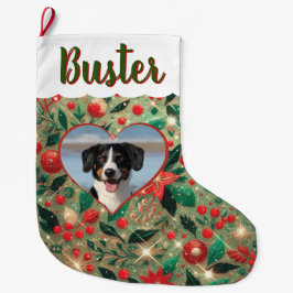 Juli med alla foton, personer eller sällskapsdjur stor julstrumpa