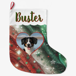 Juli med alla foton, personer eller sällskapsdjur stor julstrumpa