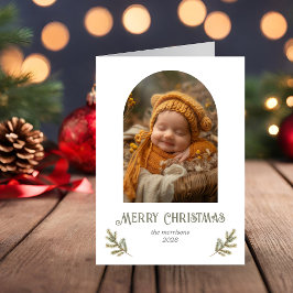 Juli med Rustic Woodland Foldad Helgkort