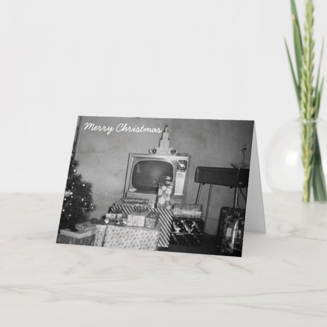 Juli, mitten av århundradets TV 1950:s monokrom Helgkort (Framsida)