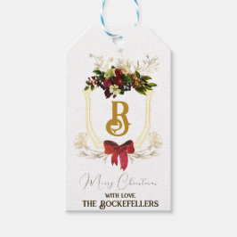 Juli Monogram - vacker Blommigt - Märkre Presentetikett