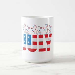 Juli-Party-månaden Amerikanska Stars och stripes Kaffemugg