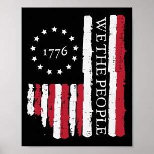 Juli: "People's Flagga 1776 Patriotic Manar Wome" Poster